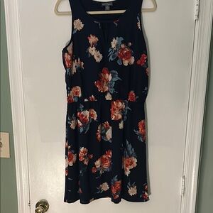 Market & Spruce Navy Floral Midi Dress